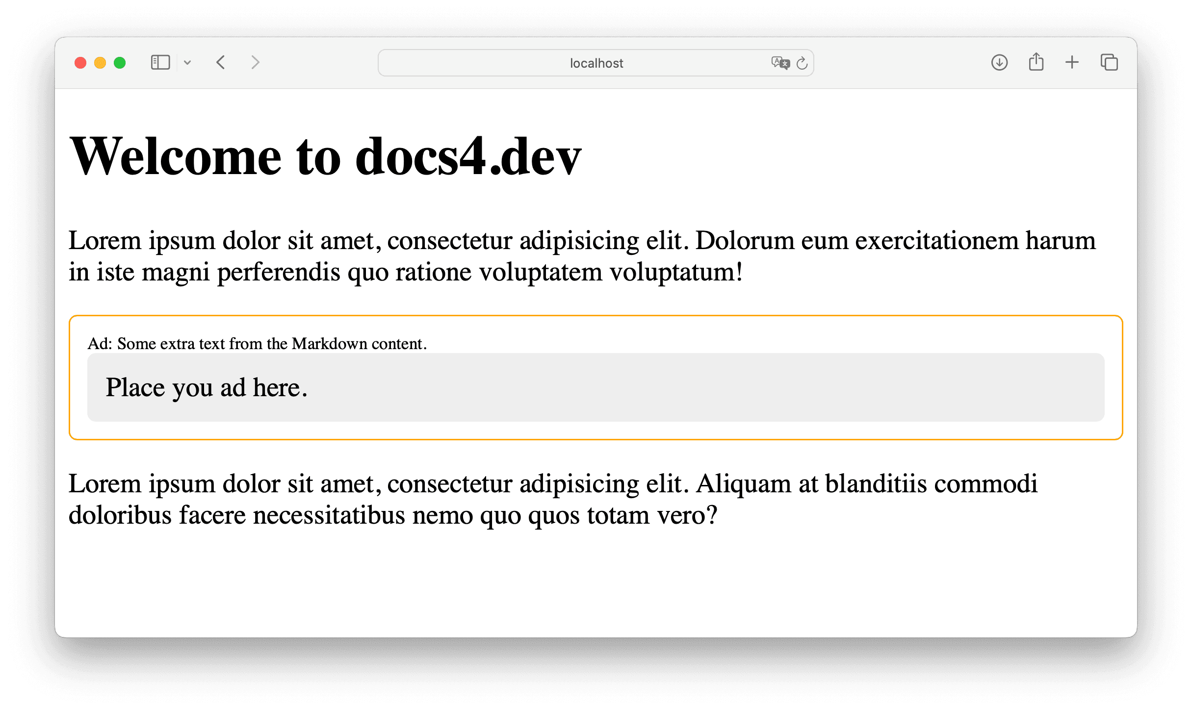 Result of Vue components used in Markdown content.